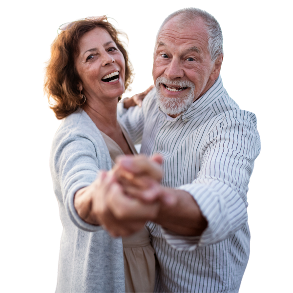 Happy Senior Couple Dancing in Summit, NJ